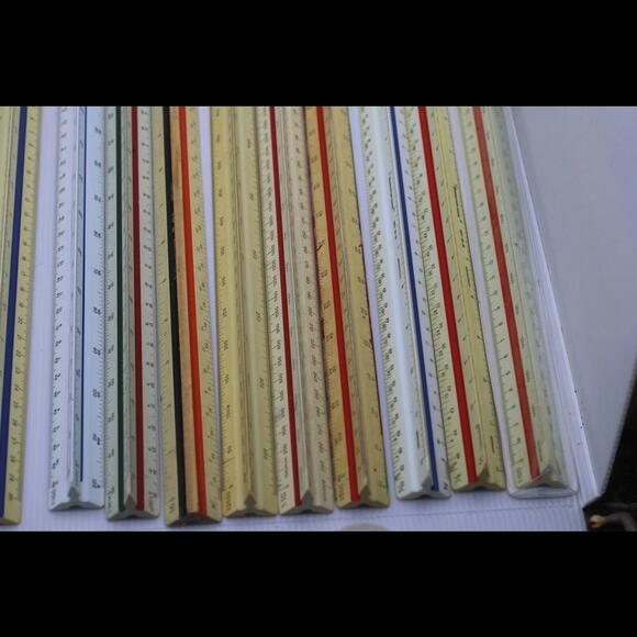 VTG Huge lot Architect Triangle Scale Ruler Drafting Measurements Tool Vintage - Picture 3 of 12